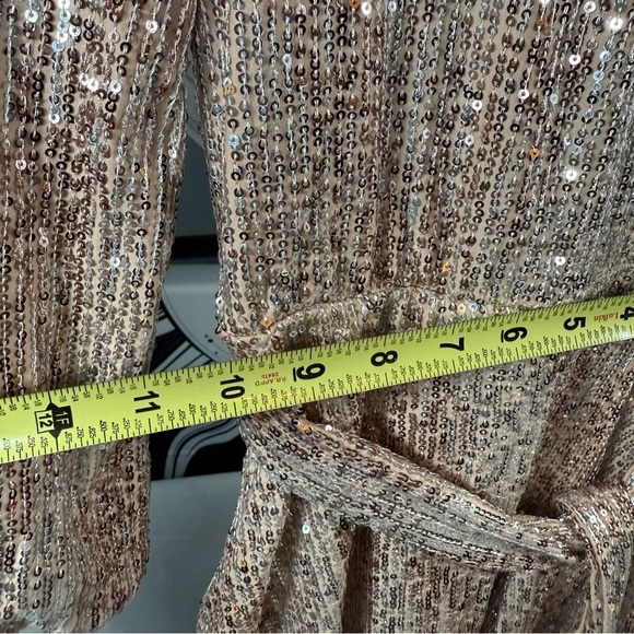 Elegant Sequin Mini Dress in Gold - Picture 9 of 12